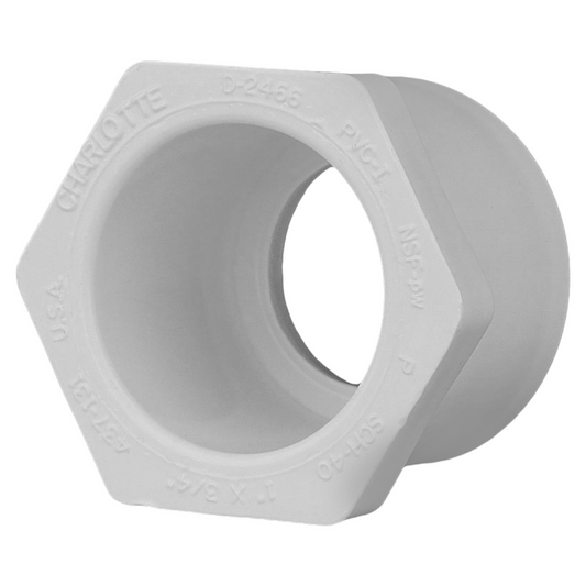 Jones Stephens 437131 1" x 3/4" Sch. 40 PVC Reducing Bushing, SPG x S