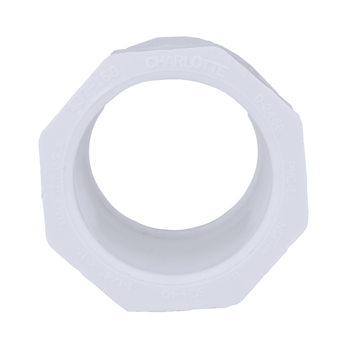 Jones Stephens 437168 1-1/4" x 1" Sch. 40 PVC Reducing Bushing, SPG x S