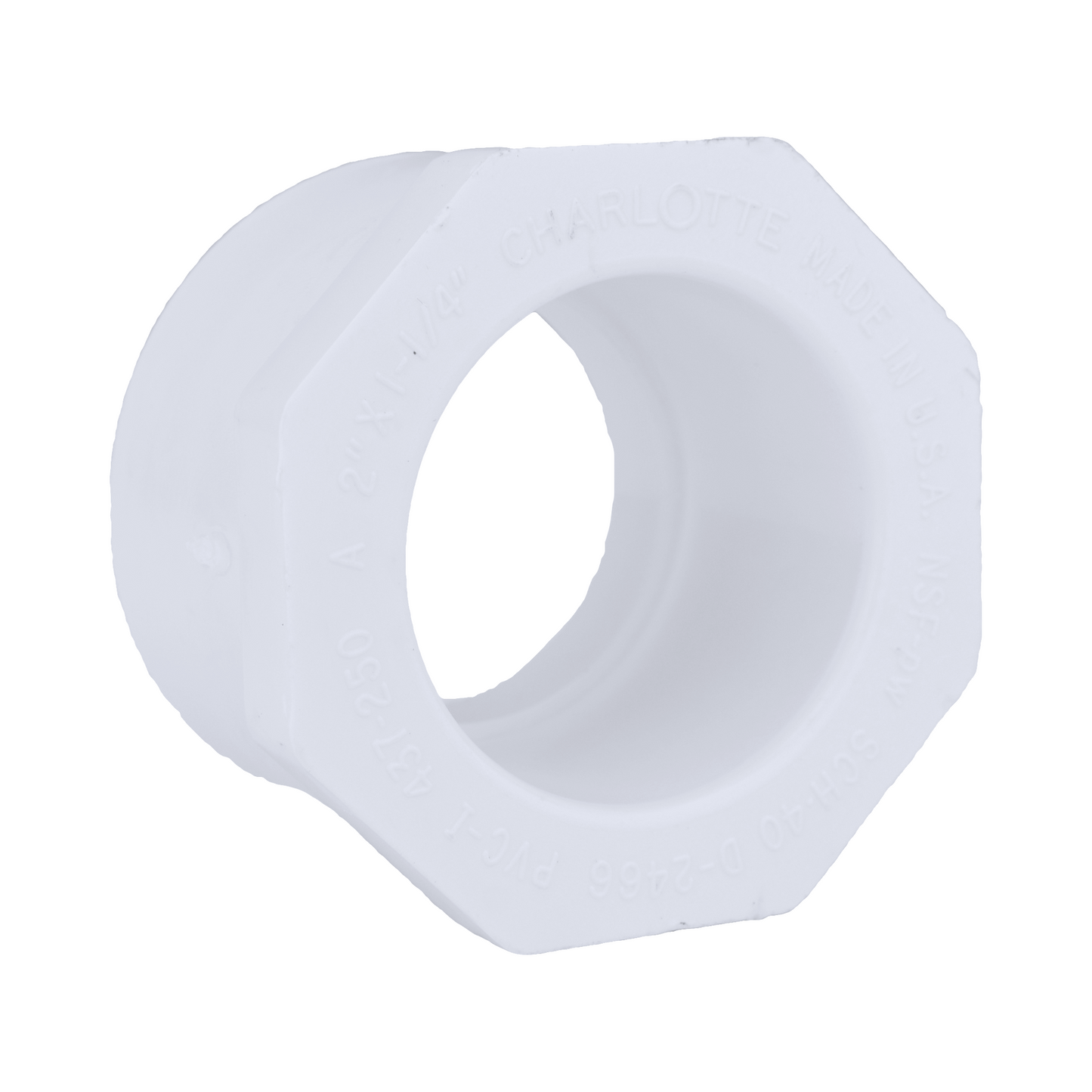 Jones Stephens 437250 2" x 1-1/4" Sch. 40 PVC Reducing Bushing, SPG x S