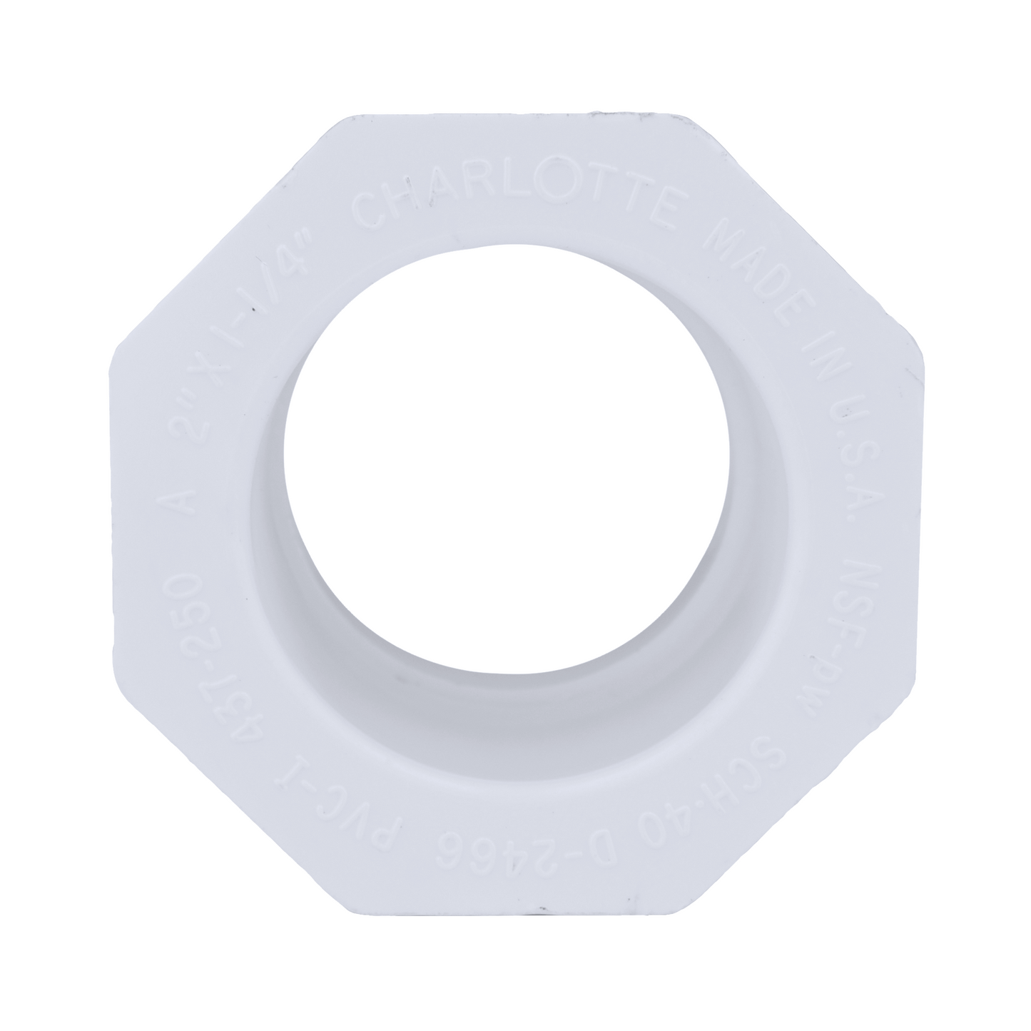 Jones Stephens 437250 2" x 1-1/4" Sch. 40 PVC Reducing Bushing, SPG x S