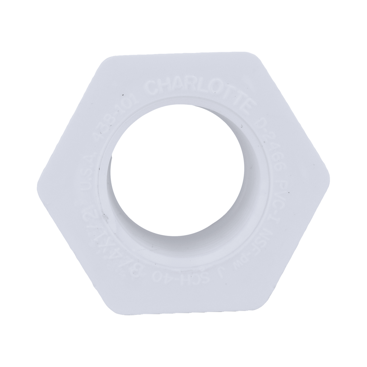 Jones Stephens 438101 3/4" x 1/2" Sch. 40 PVC Reducing Bushing, SPG x FPT