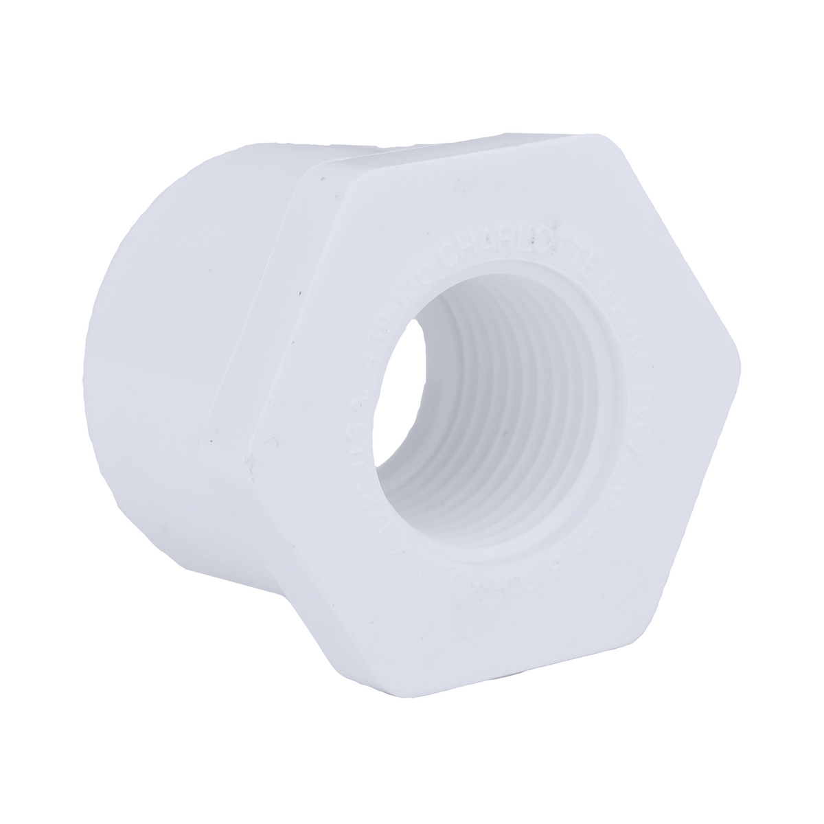 Jones Stephens 438130 1" x 1/2" Sch. 40 PVC Reducing Bushing, SPG x FPT