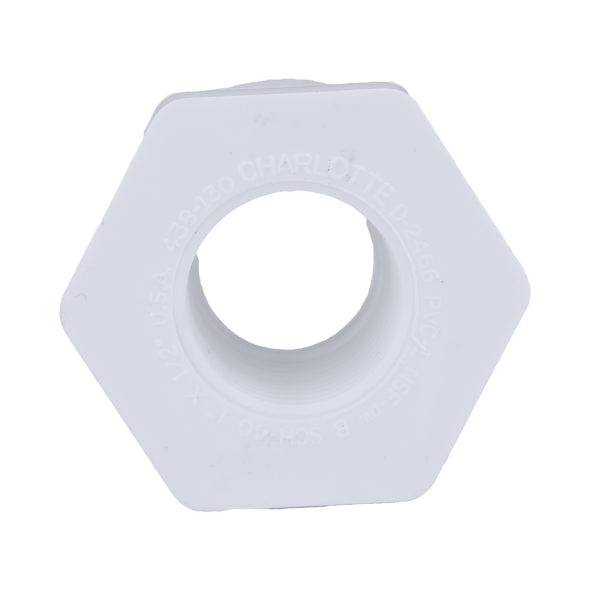 Jones Stephens 438130 1" x 1/2" Sch. 40 PVC Reducing Bushing, SPG x FPT