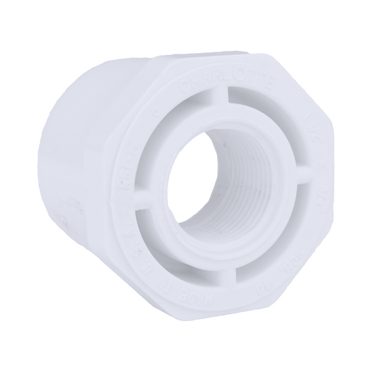 Jones Stephens 438210 1-1/2" x 3/4" Sch. 40 PVC Reducing Bushing, SPG x FPT
