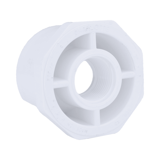 Jones Stephens 438248 2" x 3/4" Sch. 40 PVC Reducing Bushing, SPG x FPT