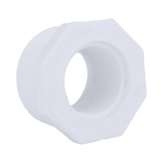 Jones Stephens 439211 1-1/2" x 1" Sch. 40 PVC Reducing Bushing, MPT x FPT