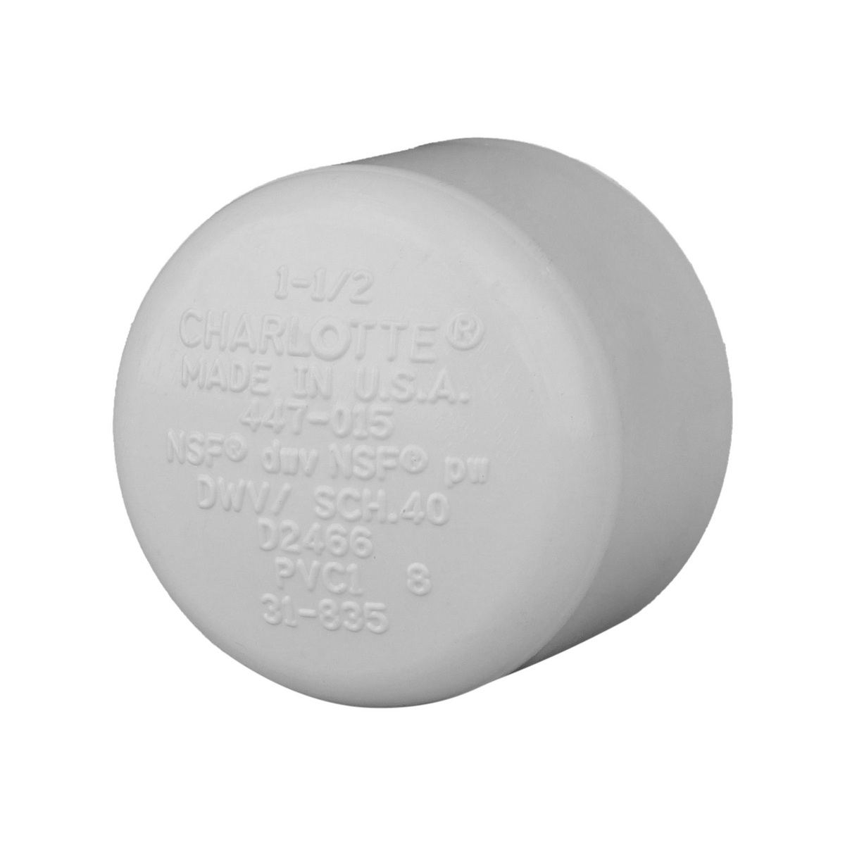 Jones Stephens 447015 1-1/2" Sch. 40 PVC Cap