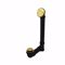Jones Stephens B07137 Polished Brass Two-Hole Toe Touch Bath Waste Kit, Standard Full Kit, Black Plastic
