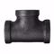 Jones Stephens B4600158 1" x 1" x 1-1/4" Black Iron Reducing Tee, Banded