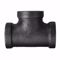 Jones Stephens B4600663 3" x 2" Black Iron Reducing Tee, Banded