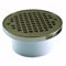 Jones Stephens D54114 3" x 4" General Purpose PVC Drain with 5" Nickel Bronze Round Strainer with Ring