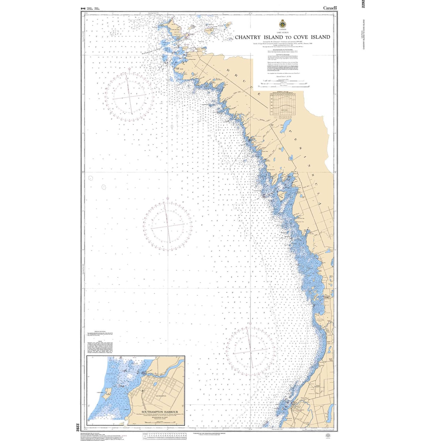 Paradise Clay CAN2292 CHS Chart Chantry Island to Cove Island