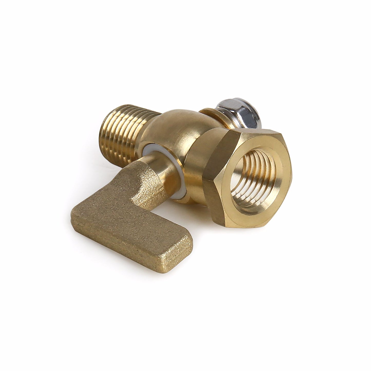 Jones Stephens A11001 1/4" Air Cock, FNPT x MNPT Hexagon Shoulder, Lever Handle