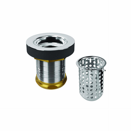 Jones Stephens B02102 Chrome Plated Brass Junior Basket Strainer with Deep Cup