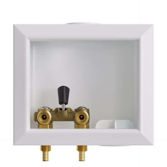 Jones Stephens B05753 Washing Machine Box, Right Outlet with Single Lever Valve, 1/2" PEX F1807 Connection