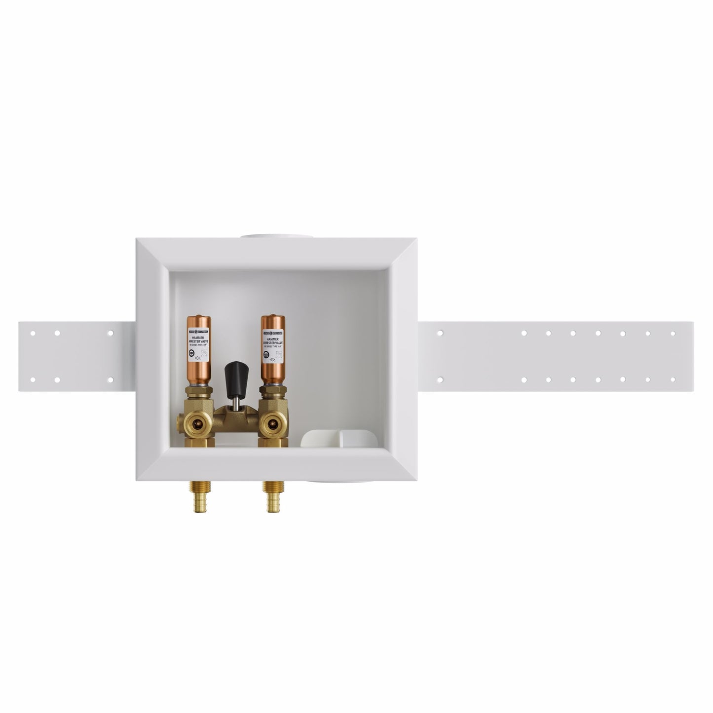 Jones Stephens B05758 Washing Machine Box, Right Outlet with Single Lever Valve and Water Hammer Arrestor, 1/2" PEX F1807 Connection
