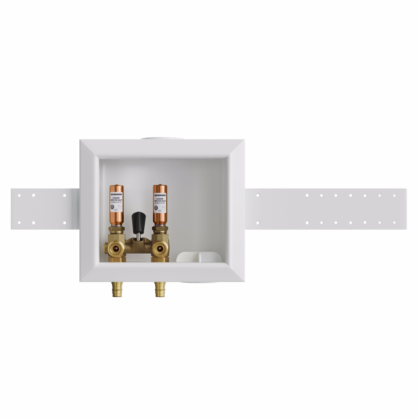 Jones Stephens B05760 Washing Machine Box, Right Outlet with Single Lever Valve and Water Hammer Arrestor, 1/2" PEX F1960 Connection