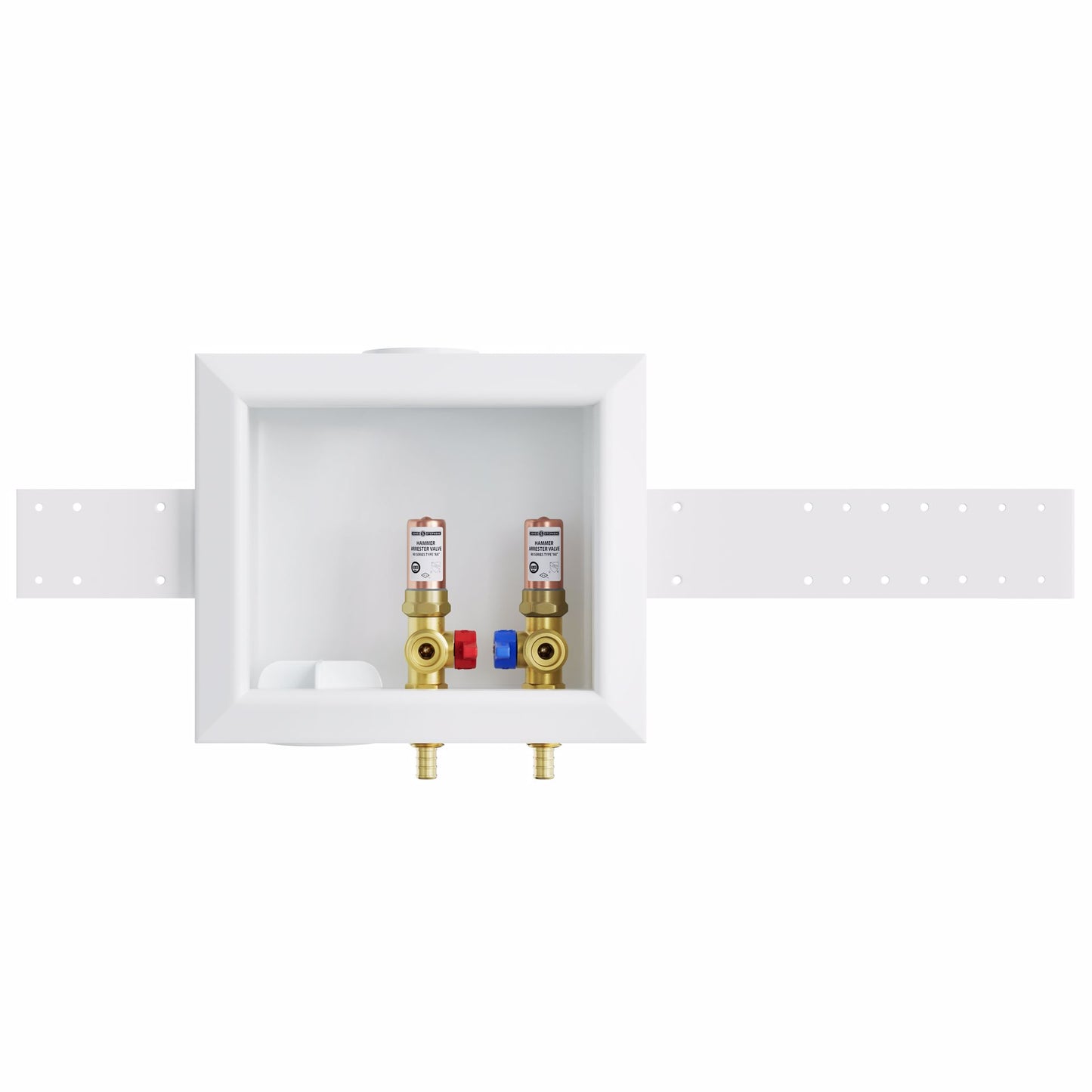 Jones Stephens B05848 Washing Machine Box, Left Outlet with Water Hammer Arrestor, 1/2" PEX F1807 Connection