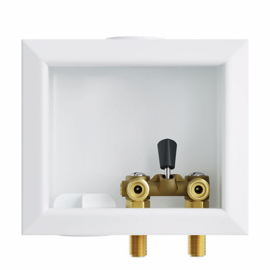 Jones Stephens B05851 Washing Machine Box, Left Outlet with Single Lever Valve, 1/2" MIP/SWT Connection