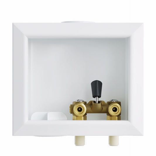 Jones Stephens B05852 Washing Machine Box, Left Outlet with Single Lever Valve, 1/2" CPVC Connection