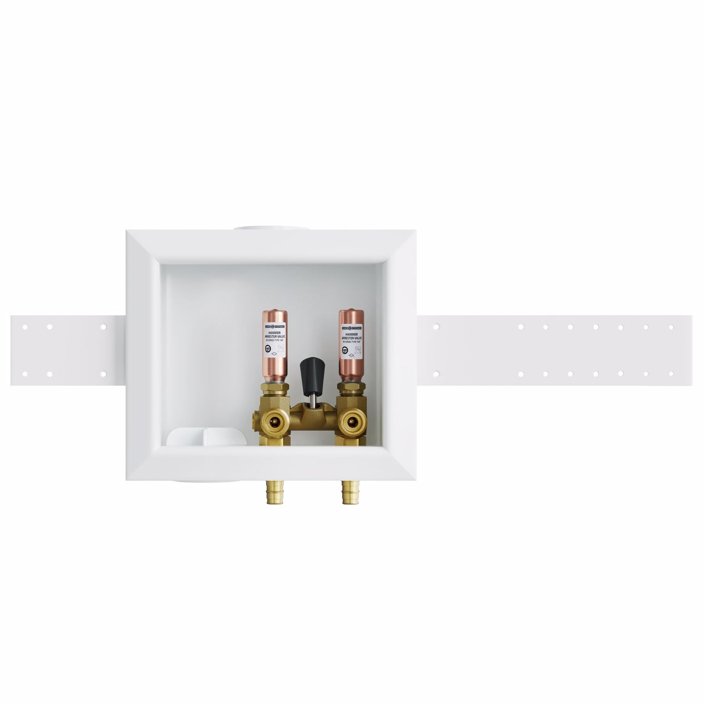 Jones Stephens B05857 Washing Machine Box, Left Outlet with Single Lever Valve and Water Hammer Arrestor, 1/2" CPVC Connection