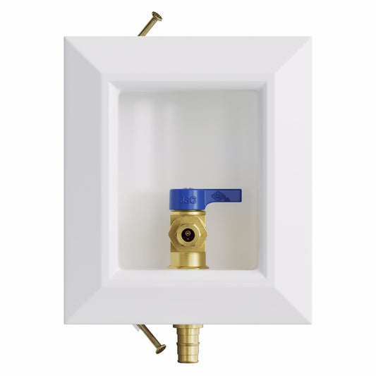 Jones Stephens B05914LF Icemaker Box, Quarter Turn Valve with 1/2" PEX F1960 Connection, Lead Free