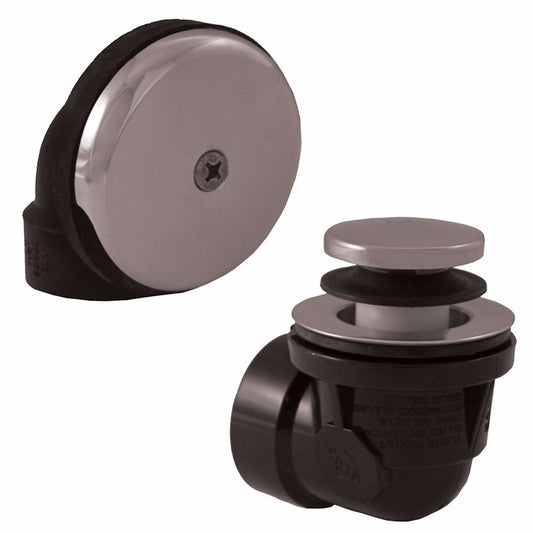 Jones Stephens B07013 Chrome Plated One-Hole Toe Touch Bath Waste Kit, Standard Half Kit, Black Plastic