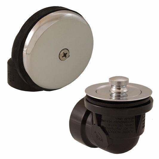 Jones Stephens B07051 Chrome Plated Brass Lift and Turn One-Hole Bath Waste Kit, Standard Half Kit, Black Plastic