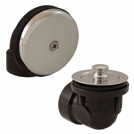 Jones Stephens B07053 Chrome Plated One-Hole Friction Lift Bath Waste Kit, Standard Half Kit, Black Plastic