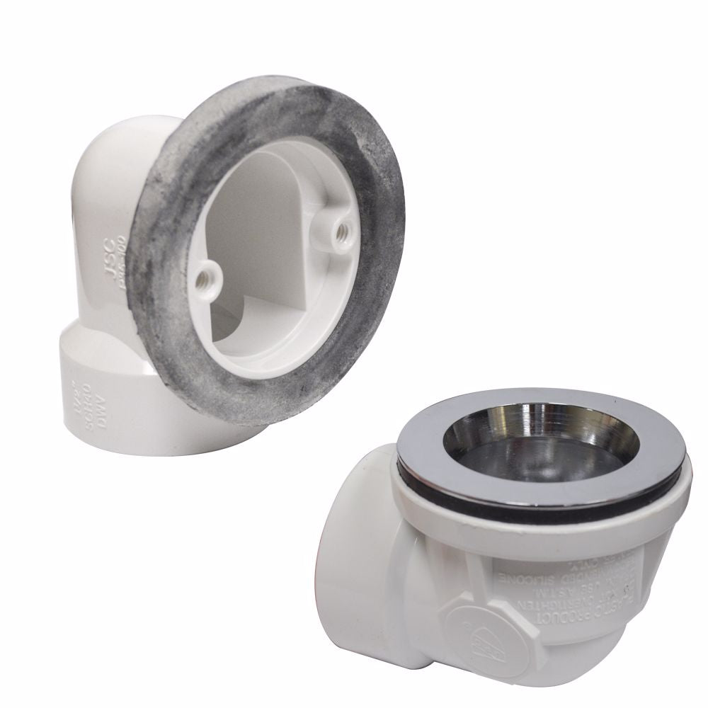 Jones Stephens B07076 Chrome Plated Two-Hole Rough-In Bath Waste Kit with Lift and Turn Drain, PVC