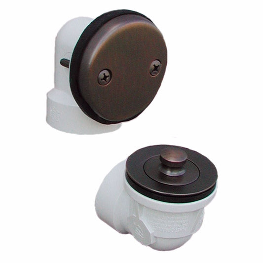 Jones Stephens B0711WB Old World Bronze Two-Hole Lift and Turn Bath Waste Kit, Standard Half Kit, PVC