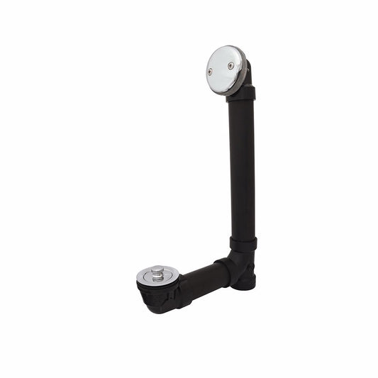 Jones Stephens B07131 Chrome Plated Two-Hole Lift and Turn Bath Waste Kit, Standard Full Kit, Black Platsic