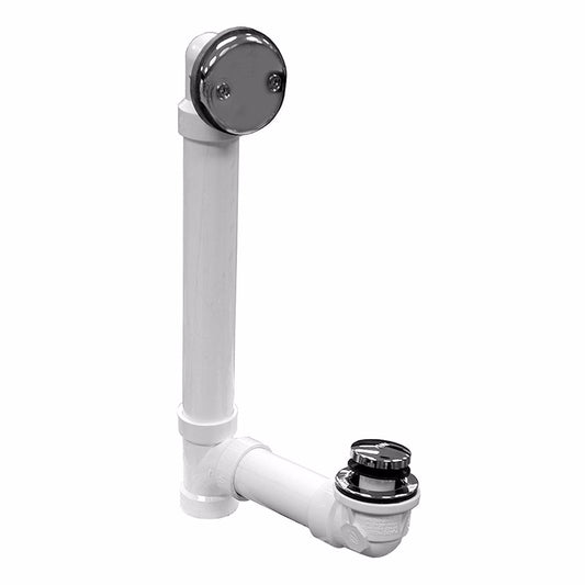 Jones Stephens B07132 Chrome Plated Two-Hole Toe Touch Bath Waste Kit, Standard Full Kit, White Plastic
