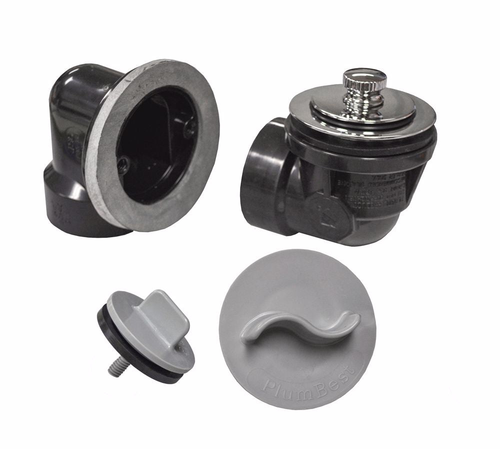 Jones Stephens B07472 Chrome Plated One-Hole Rough-In Bath Waste Kit with Friction Lift Drain and Test Kit, ABS