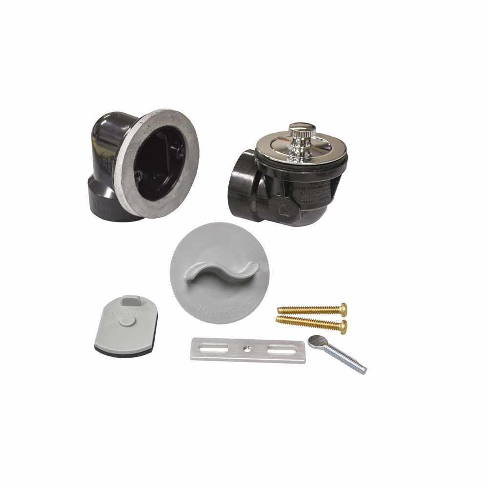 Jones Stephens B07476 Chrome Plated Two-Hole Rough-In Bath Waste Kit with Lift and Turn Drain and Test Kit, ABS