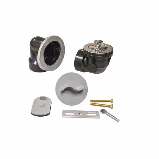 Jones Stephens B07476 Chrome Plated Two-Hole Rough-In Bath Waste Kit with Lift and Turn Drain and Test Kit, ABS