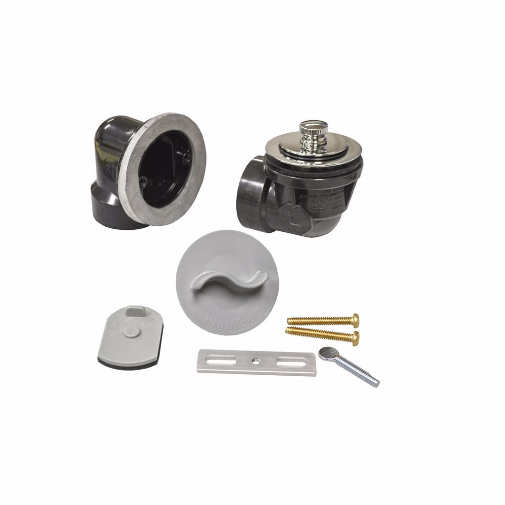 Jones Stephens B07477 Chrome Plated Two-Hole Rough-In Bath Waste Kit with Friction Lift Drain and Test Kit, ABS