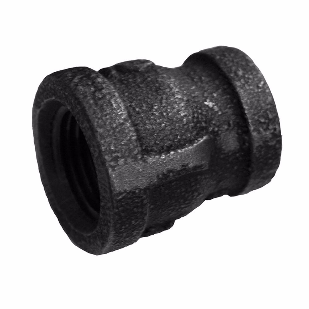 Jones Stephens B1650666 3" x 1" Black Iron Reducing Coupling, Banded