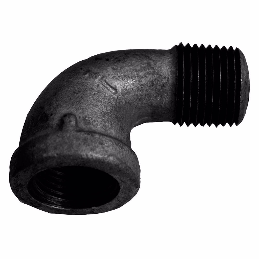 Jones Stephens B2540100 3/4" Black Iron 90° Street Elbow, Banded
