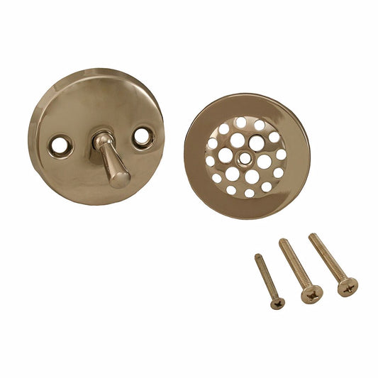 Jones Stephens B5114PN Polished Nickel Two-Hole Trip Lever Tub Drain Trim