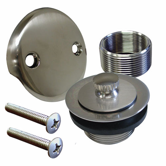 Jones Stephens B5155BNB Brushed Nickel Two-Hole Lift and Turn Tub Drain Trim Kit