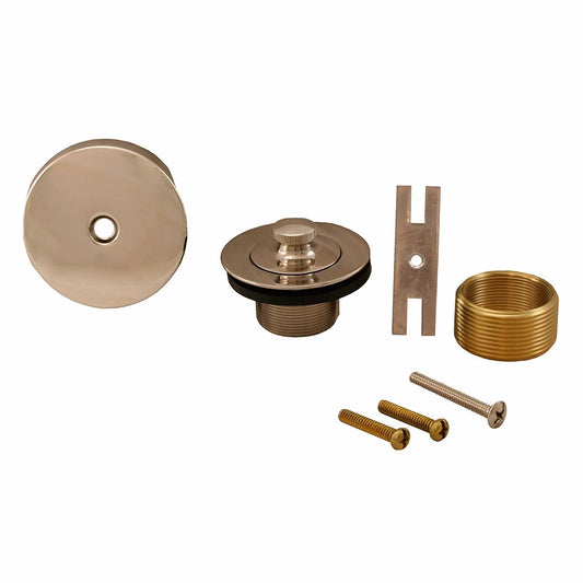 Jones Stephens B5160PS Polished Stainless One-Hole Lift and Turn Tub Drain Trim Kit