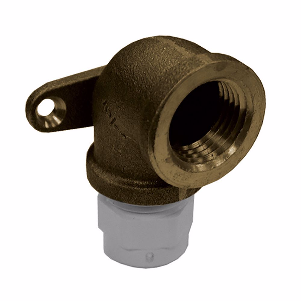 Jones Stephens B55101LF 1/2" FIP x 1/2" CPVC Cast Brass 90° Drop Ear Elbow