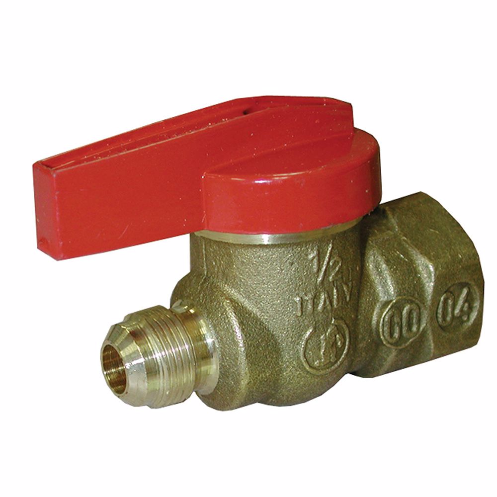 Jones Stephens B69050 9/16"-24 x 1/2" FIP Brass Gas Heater Ball Valve