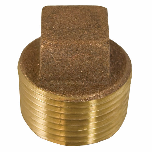 Jones Stephens B74286LF 1" Bronze Cored Plug with Square Head