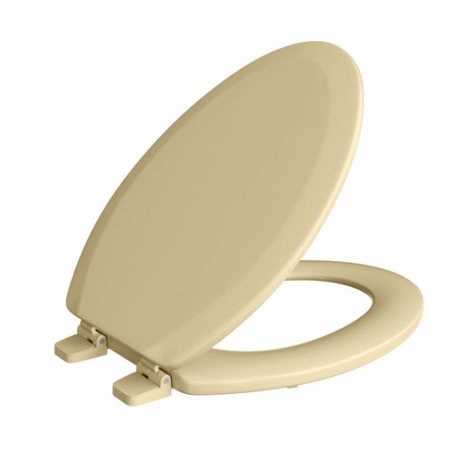 Jones Stephens C014WD50 Citron Yellow Deluxe Molded Wood Toilet Seat, Closed Front with Cover, Elongated