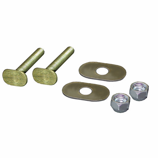 Jones Stephens C02004B Bulk Pack of 5/16" x 2-1/4" Brass Plated Closet Bolts with Zinc Plated Oval Washers and Acorn Nuts, 100 pcs. of Each