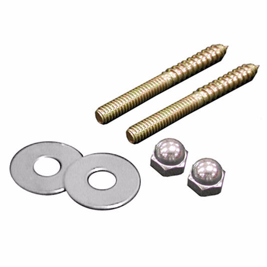Jones Stephens C02310 50 Pairs of 1/4" x 2-1/2" Brass Closet Screws with Round Washers and Nuts, Bagged in Pairs