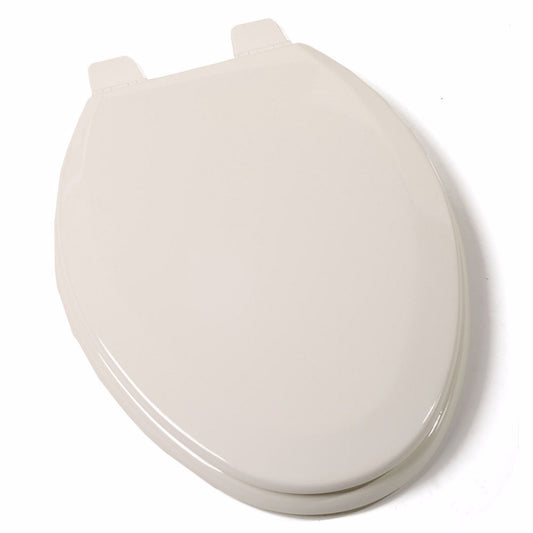 Jones Stephens C024WD02 Biscuit Premium Molded Wood Toilet Seat, Closed Front with Cover, QuicKlean®, Elongated