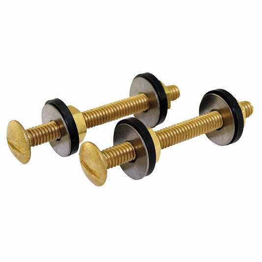 Jones Stephens C03210 5/16" x 3" Tank to Bowl Bolt Set with Brass Plated Bolt and Hex Nut, 50 Pairs, Bagged